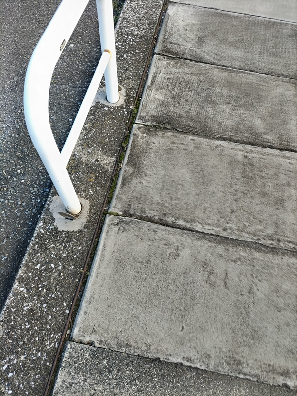 元引籠りニートが歩いていた歩道の白い柵