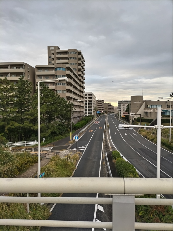 元ニートが汐見台の歩道橋の上から眺めていた内陸側の道路