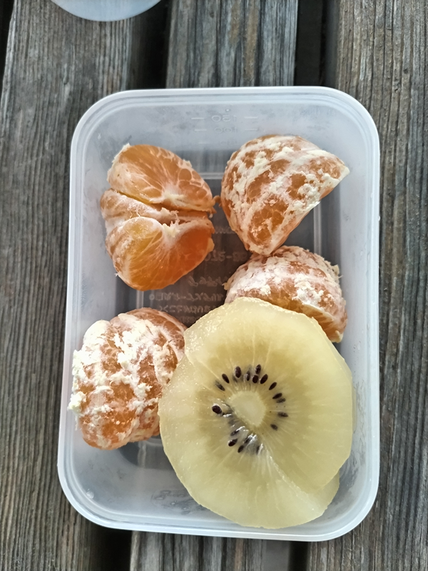 元引籠りニートだった齋藤健一が朝に食べていた果物（みかんとキウイ）