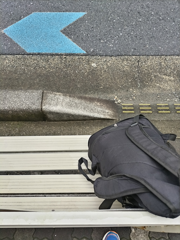 引籠りニートだった齋藤健一が道路上の青い矢印を見ている時の様子