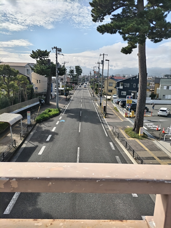 引籠りニートだった齋藤健一が歩道橋の上から見ていた国府津の国道1号線の道路