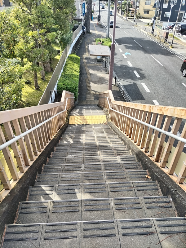 元引籠りの齋藤健一がこれから降りる国府津の歩道橋の階段