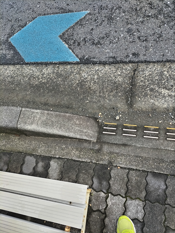 元引籠りの俺が見ていた道路にある青い矢印