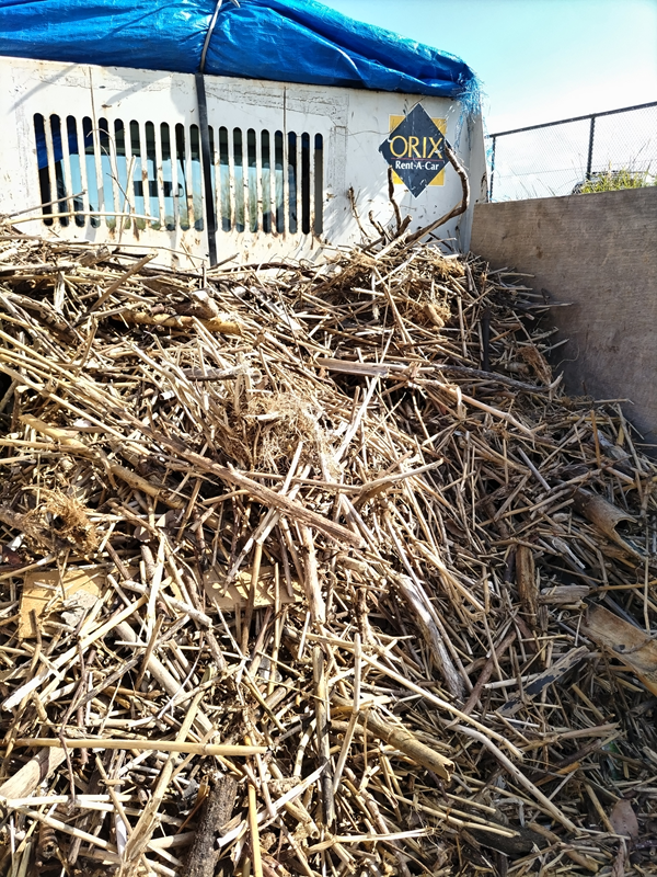 元引籠りニートの俺がオリックスレンタカーのトラックの前方に積み上げた木くずゴミを見ているところ