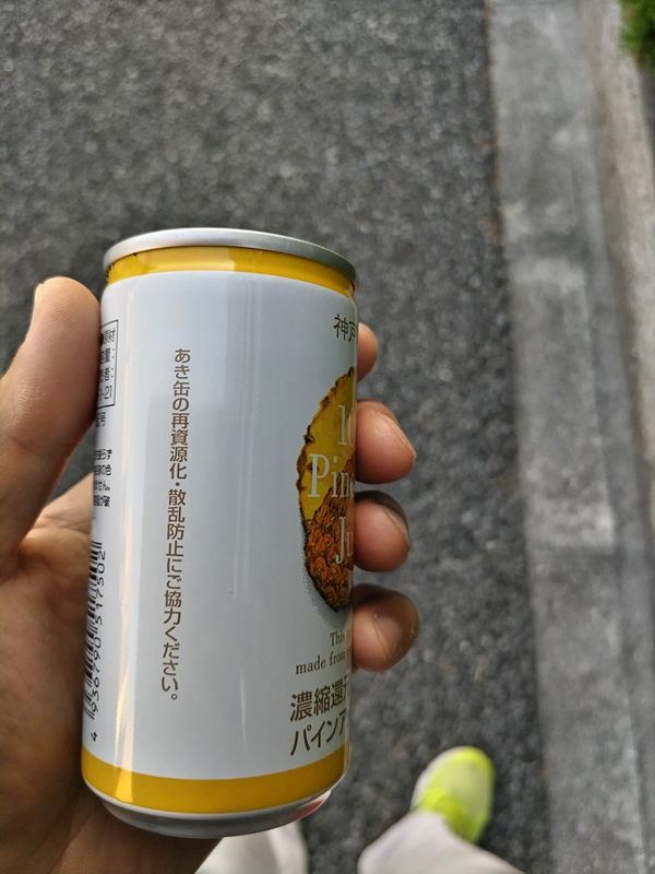 元引籠りニートの俺が帰る時にパインアップルジュースの側面を見た時の様子