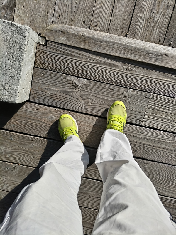 元ニート引籠りが出勤前の時間にいた自然公園内の木製の床