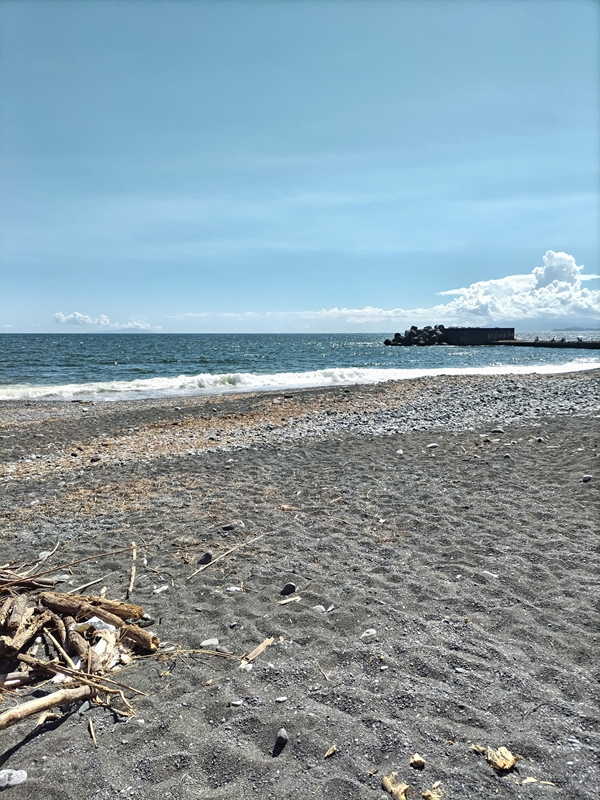 元引籠りニート撮影の梅沢海岸から斜めに眺める突堤