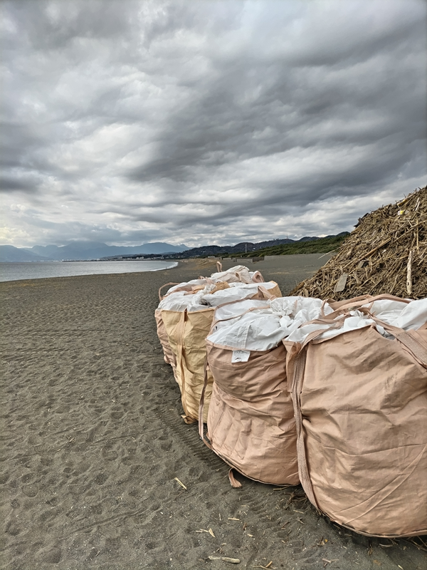 元引籠りニートのセル齋藤が眺めていた平塚海岸と山積みにされた木くずゴミ