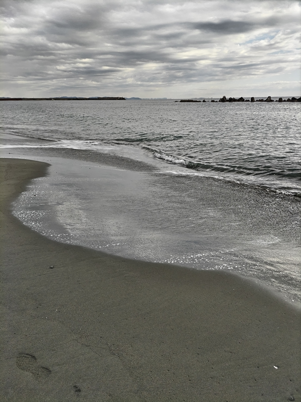 引籠りニートだったセル齋藤が見つめていた平塚の砂浜に打ち寄せる波