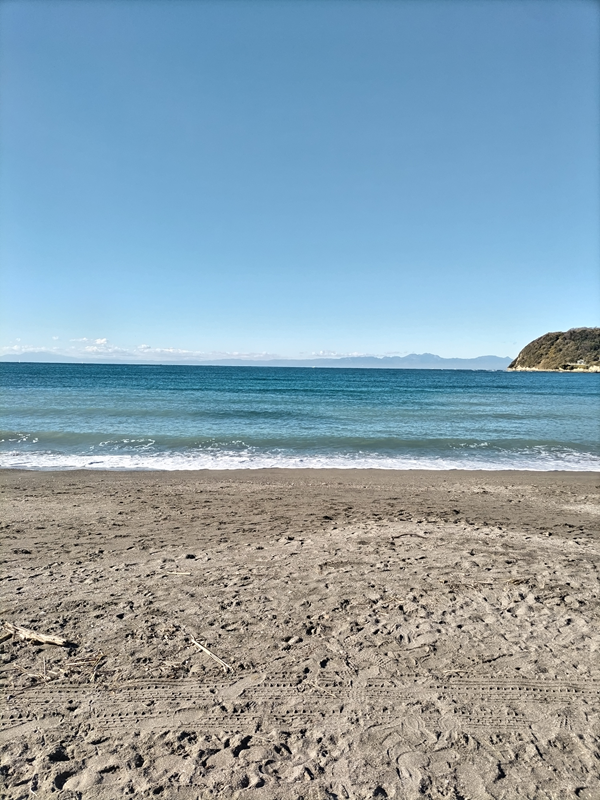 引籠りだったセル齋藤が眺めていた逗子海岸の砂浜と水平線