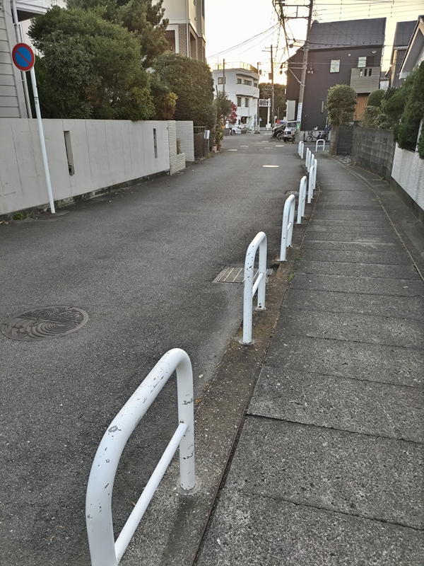 元ニート引籠りが見ていた白い鉄柵の歩道