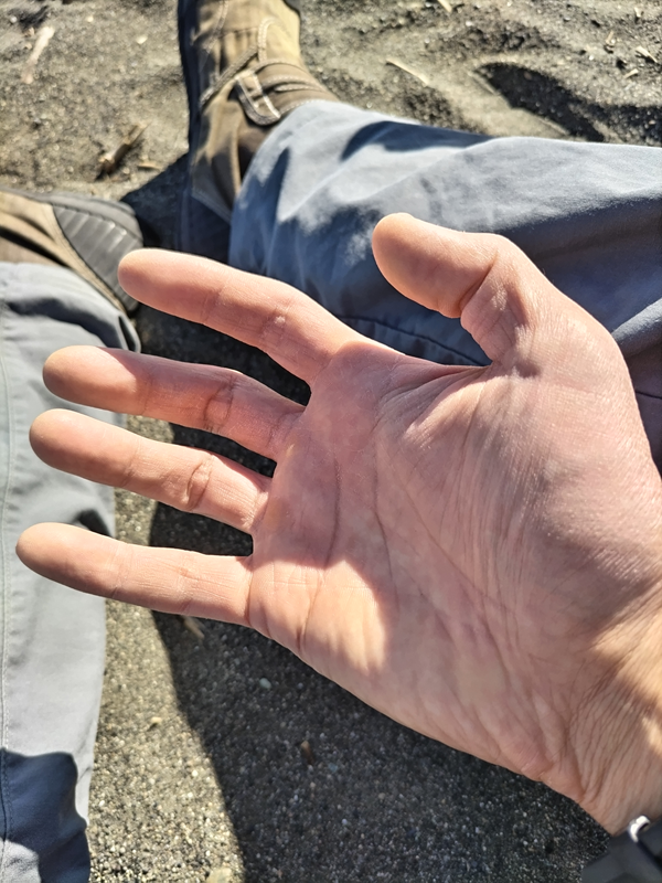 元引籠りの齋藤健一が自分の右手を開いている様子