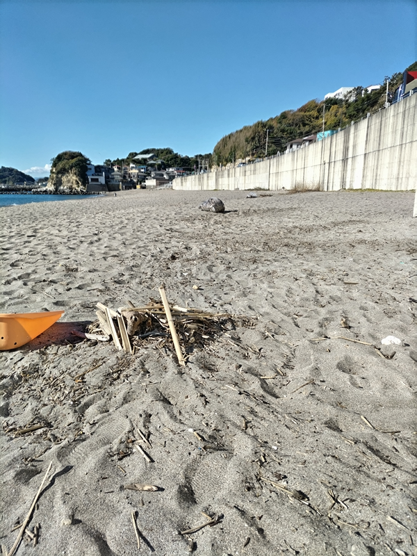 元引籠りニートだったセル齋藤が鎌倉市の七里ヶ浜海岸の西側を見ている様子