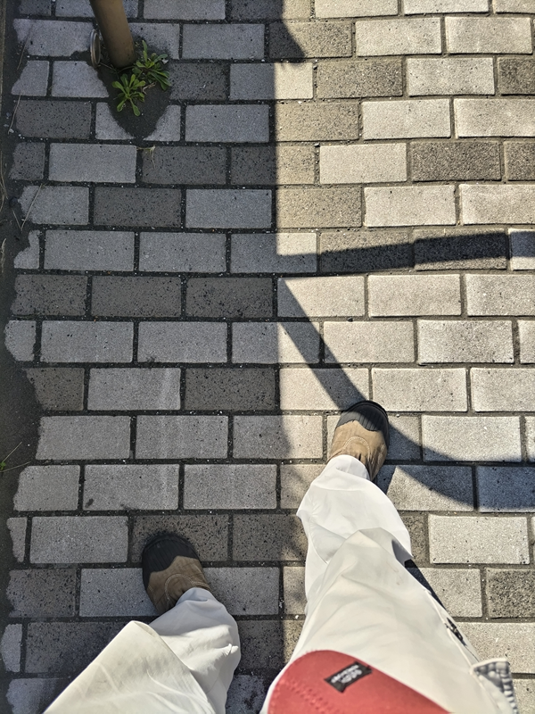 引籠りニートだったセル齋藤がタイル張りの地面を歩いているところ