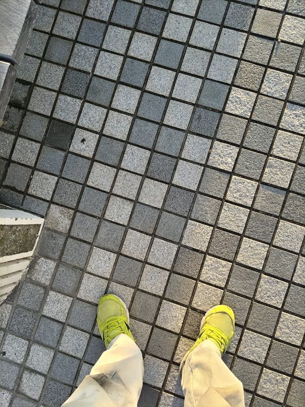 元ニート引籠りのセル齋藤が立っていた正方形のタイルが敷き詰められた地面