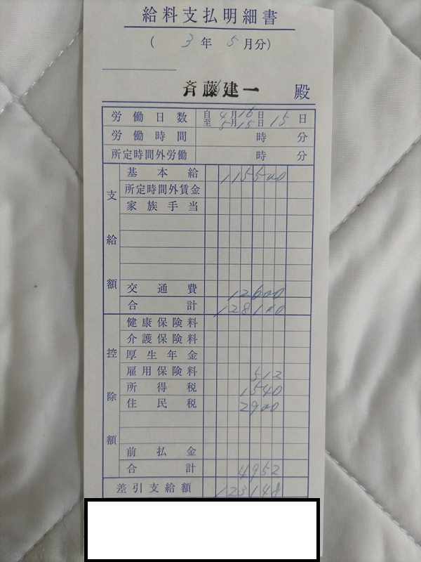 遺跡発掘の給料支払明細書51