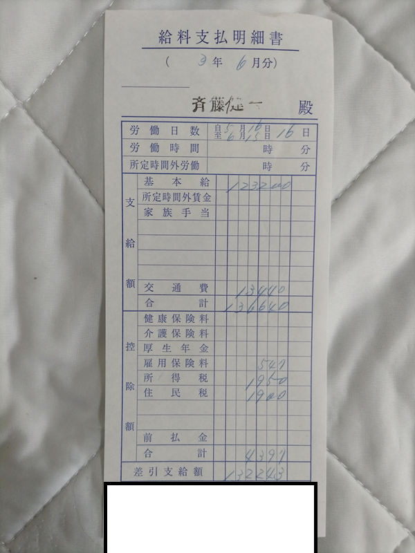 遺跡発掘の給料支払明細書52