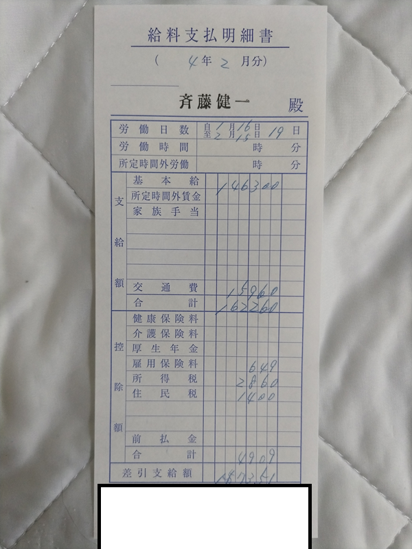 遺跡発掘の給料支払明細書61