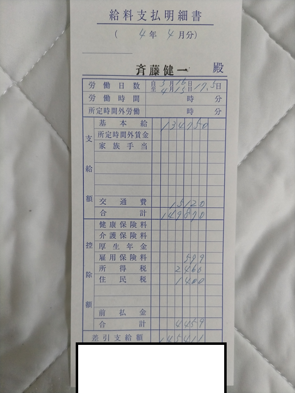 遺跡発掘の給料支払明細書64