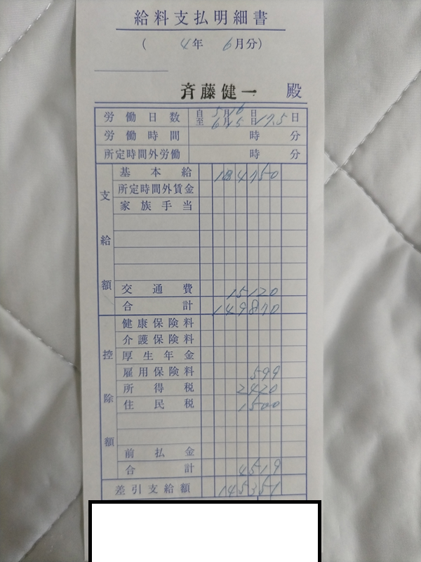 遺跡発掘の給料支払明細書66