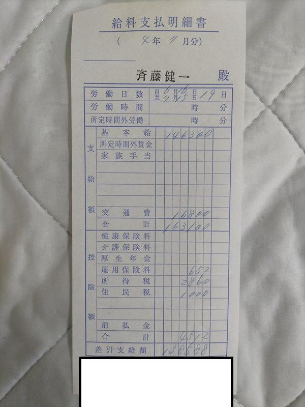 遺跡発掘現場の給料明細④
