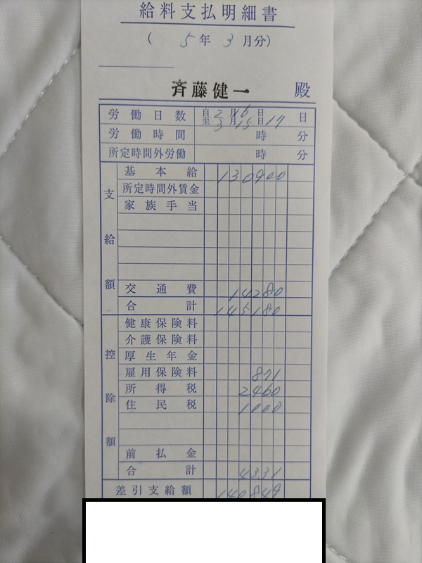 遺跡発掘の給料支払明細書74