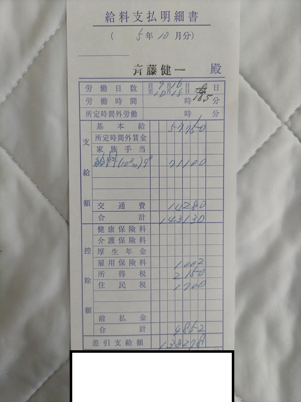 遺跡発掘の給料支払明細書81