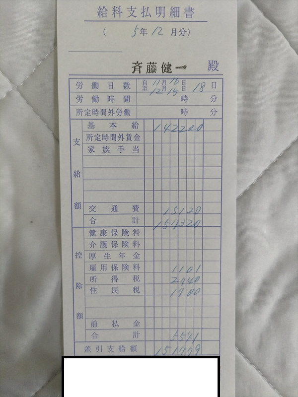 遺跡発掘の給料支払明細書83