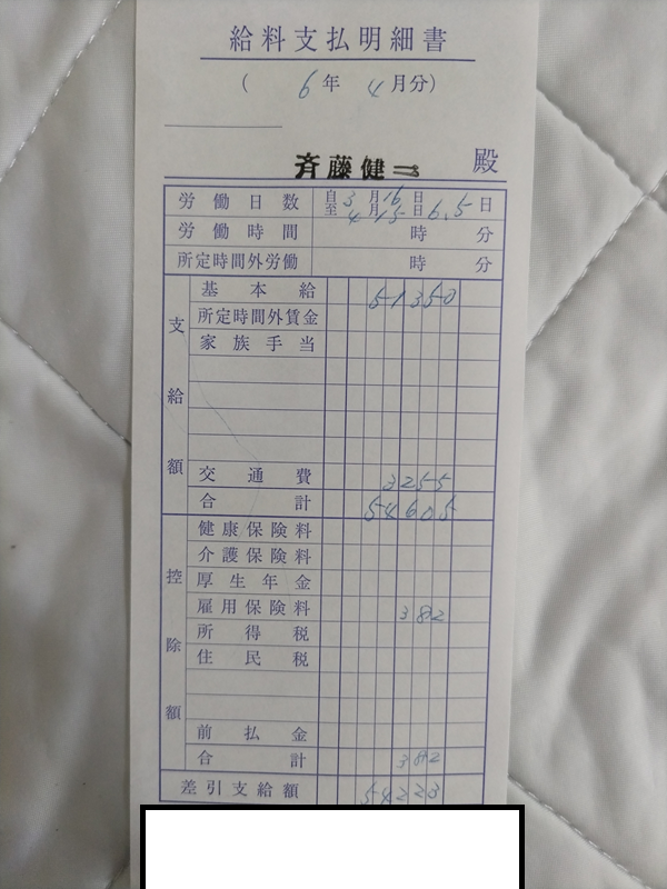 遺跡発掘の給料支払明細書88