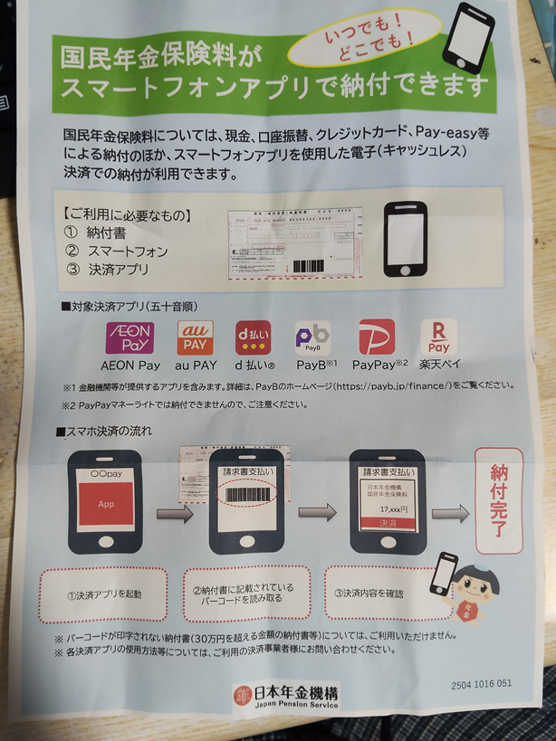 国民年金を支払った6